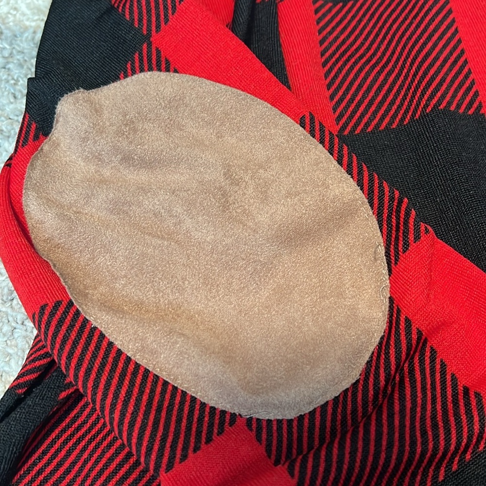 Buffalo check open cardigan, black and red, size L EUC! - Picture 3 of 4